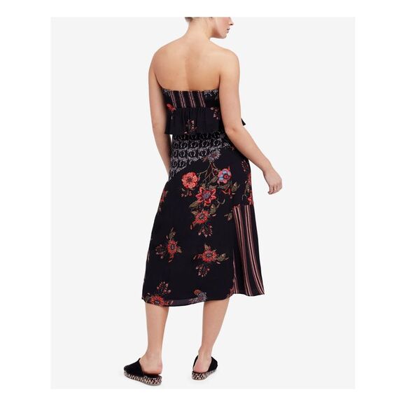 FREE PEOPLE Womens Black Tie Sleeveless Sweetheart Neckline Party Crop Top 12 - Picture 2 of 4